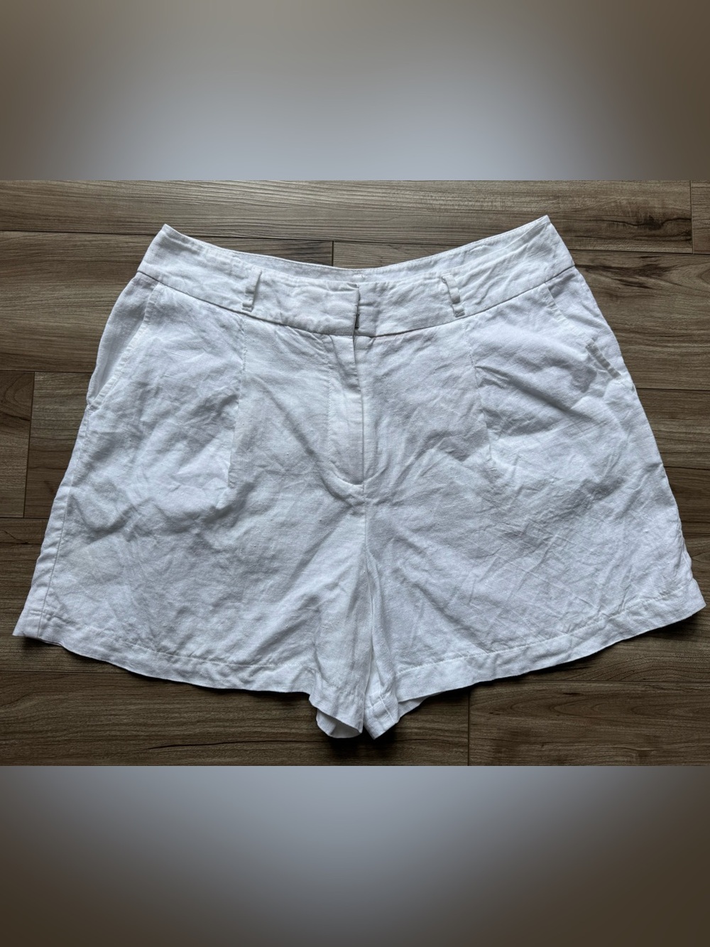 BODEN Women’s White Linen 4” Shorts Size US 10